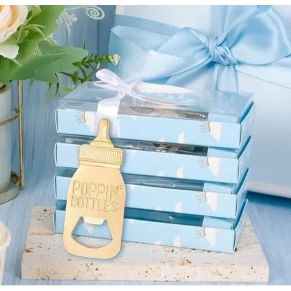 Baby Bottle Openers for Baby Shower Party Favors, Gifts keepsake, boys 24 piece